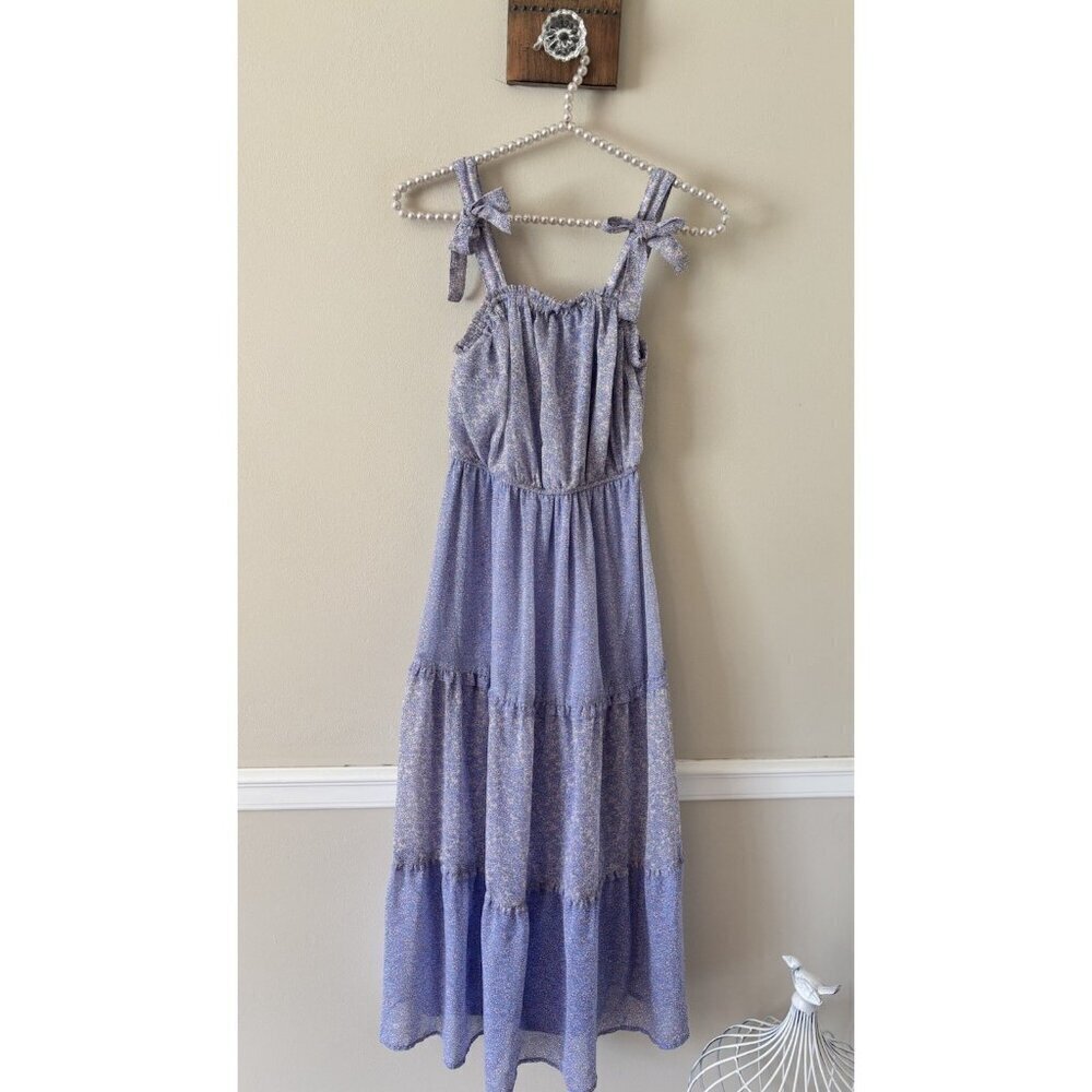 Sincerely Jules Womens Size Small Purple Floral Maxi Dress Sleeveless